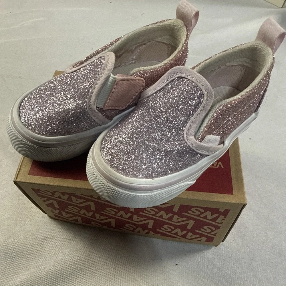 Vans Toddler Pink Slip On Girls Shoes Size 5.5